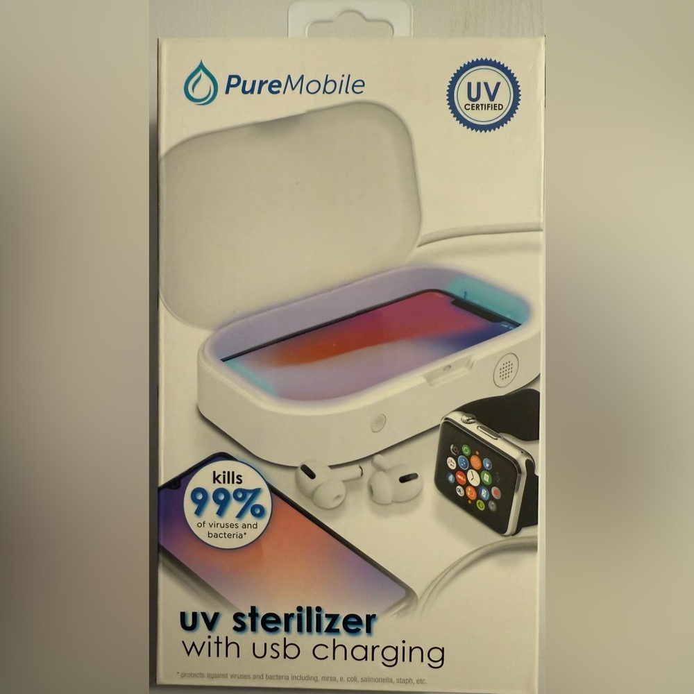 White UV Sanitizer Box with Wireless Charging